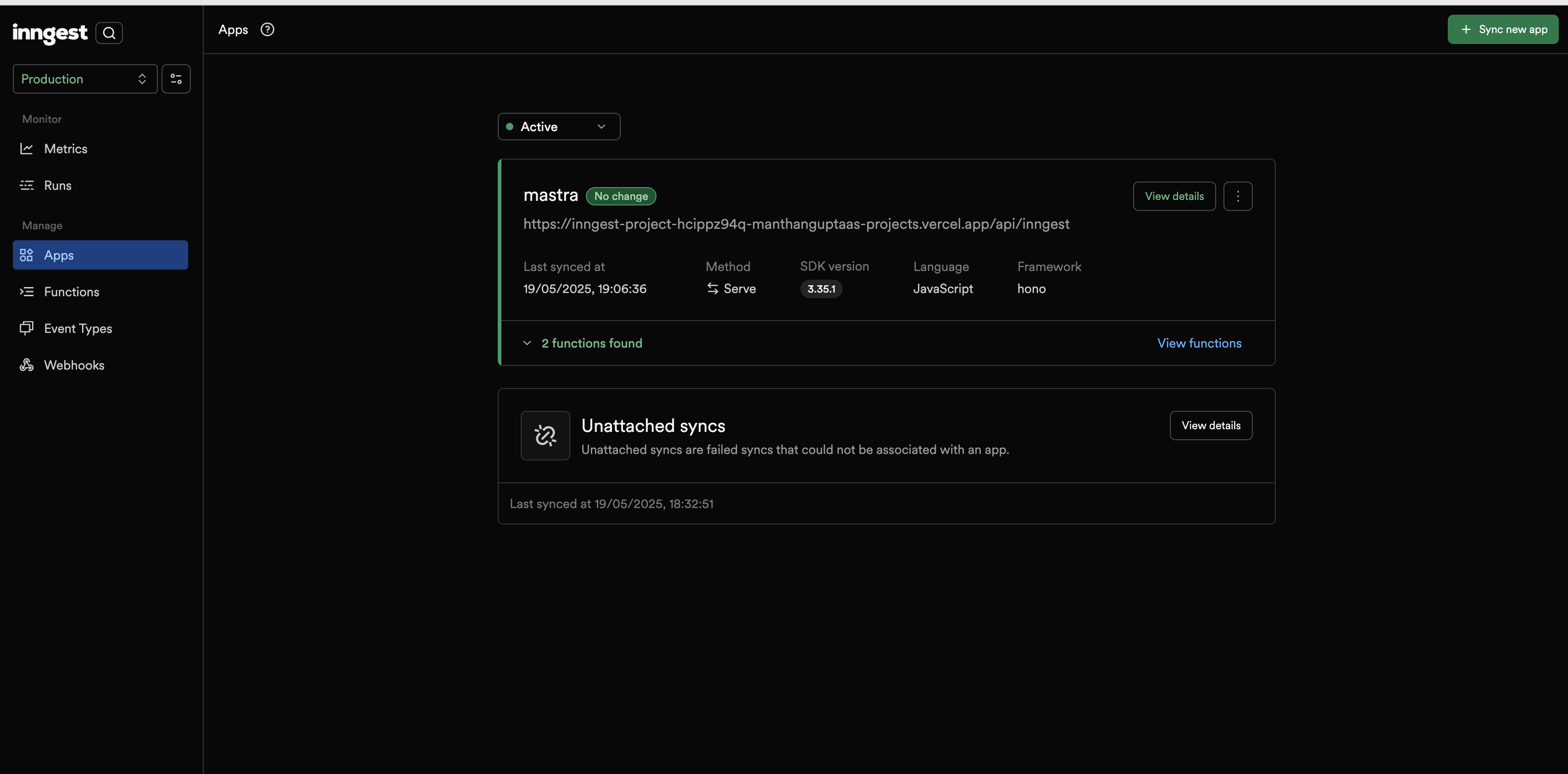 Inngest Dashboard